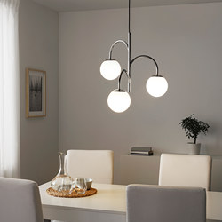 SOLHETTA - Bohlam LED E14 470 lumen, bulat putih opal