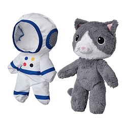 AFTONSPARV - Boneka berkostum astronaut, kucing, 28 cm