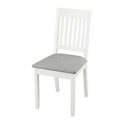 NÄSINGE - Kursi, putih/Tibbleby krem-abu-abu