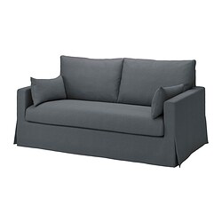 HYLTARP - Sarung untuk sofa 2 dudukan, Gransel abu-abu