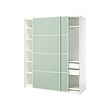 PAX/MEHAMN - Wardrobe with sliding doors, white/double sided light green, 200x66x236 cm