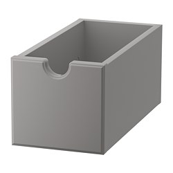 TORNVIKEN - Box, grey, 16x34x15 cm