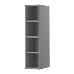 TORNVIKEN - Open cabinet, grey, 20x37x80 cm