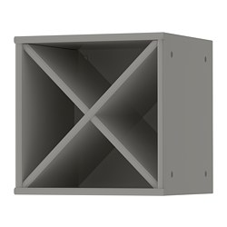 TORNVIKEN - Wine shelf, grey, 40x37x40 cm