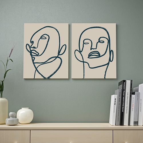 PJÄTTERYD picture, Linear portraits, 40x50 cm | IKEA Indonesia