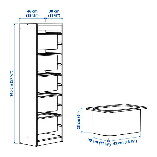 TROFAST Measurement Illustration