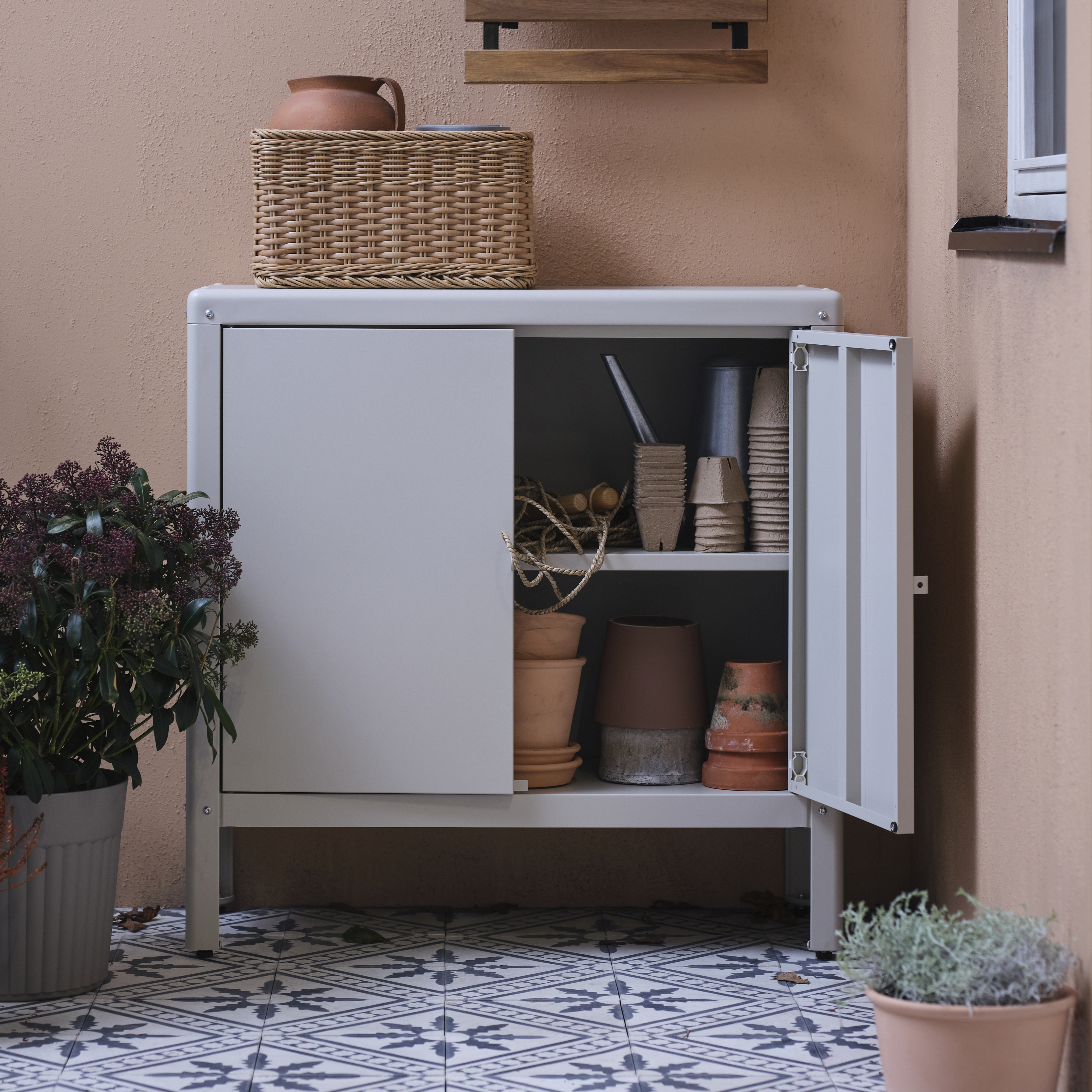 KOLBJÖRN cabinet in/outdoor, beige, 80x81 cm | IKEA Indonesia
