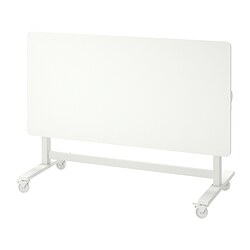 MITTZON - Foldable table with castors, white, 140x70 cm