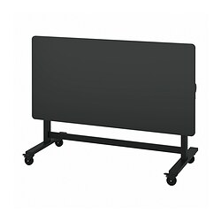 MITTZON - Foldable table with castors, black, 140x70 cm