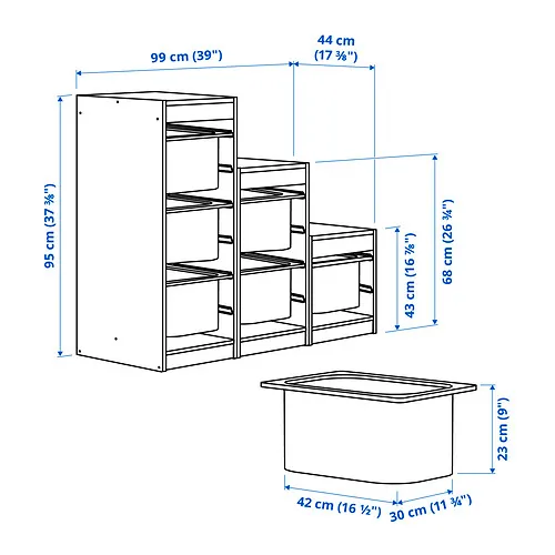 TROFAST Measurement Illustration