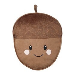 SKOGSDUVA - Bantal kursi dengan kantong, berbentuk biji pohon ek/cokelat, 32x37 cm
