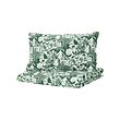 SKOGSDUVA - Sarung duvet dan sarung bantal, putih hijau/pola hutan, 150x200/50x80 cm