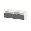 BESTÅ - TV bench with drawers, white/Bergsviken/Ösarp black, 120x42x48 cm