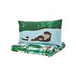 SKOGSDUVA - Sarung duvet dan sarung bantal, biru hijau/pola hutan, 150x200/50x80 cm