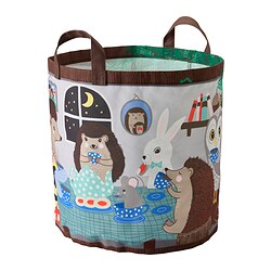 SKOGSDUVA - Storage bag, forest animal pattern/multicolour