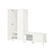 PLATSA - Lemari pakaian 4 pintu, putih/Sannidal putih, 200x57x191 cm