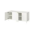 PLATSA - Storage combination with doors, white/Fonnes white, 160x57x73 cm