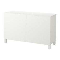 BESTÅ - Storage combination with doors, white/Lappviken/Stubbarp white, 120x42x74 cm