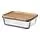 IKEA 365+ - wadah makanan dengan penutup, persegi panjang kaca/bambu, 1.0 l | IKEA Indonesia - PE675640_S1