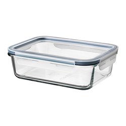 IKEA 365+ - Food container with lid, rectangular glass/plastic, 1.0 l