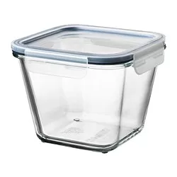 IKEA 365+ - Wadah makanan dengan penutup, segi empat kaca/plastik, 1.2 l