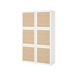 BESTÅ - Storage combination with doors, white Studsviken/white woven poplar, 120x42x193 cm