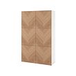 BESTÅ - Kombinasi penyimpanan dengan pintu, putih/Hedeviken veneer kayu oak, 120x42x193 cm
