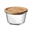 IKEA 365+ - Wadah makanan dengan penutup, bulat kaca/bambu, 600 ml