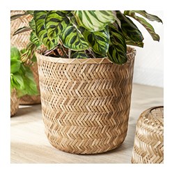 KLYNNON - Plant pot, handmade bamboo, 24 cm