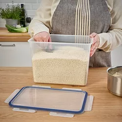 IKEA 365+ - Wadah makanan dengan penutup, persegi panjang/plastik, 10.6 l