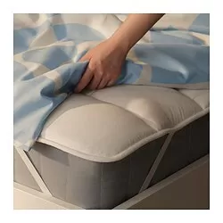 BRUKSVARA - Mattress pad, white, 120x200 cm