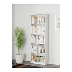 GERSBY - Rak buku, putih, 60x180 cm