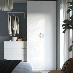 PAX/FORSAND - Lemari pakaian, putih/putih, 100x60x236 cm