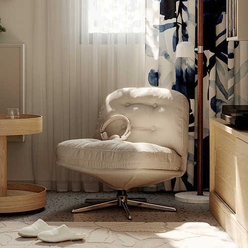 DYVLINGE swivel easy chair, Kelinge beige | IKEA Indonesia