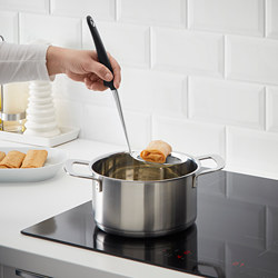 IKEA 365+ HJÄLTE - Deep-fry skimmer, stainless steel/black