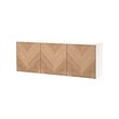 BESTÅ - Wall-mounted cabinet combination, white/Hedeviken oak veneer, 180x42x64 cm