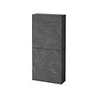 BESTÅ - Kabinet dinding dengan 2 pintu, hitam-cokelat Bergsviken/hitam kesan marmer, 60x22x128 cm
