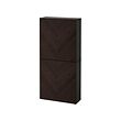 BESTÅ - Kabinet dinding dengan 2 pintu, hitam-cokelat Hedeviken/cokelat tua veneer kayu oak diwarnai, 60x22x128 cm