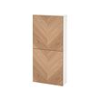 BESTÅ - Wall cabinet with 2 doors, white/Hedeviken oak veneer, 60x22x128 cm