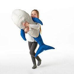 BLÅVINGAD - Soft toy, blue whale, 100 cm