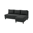ÄLVDALEN - 3-seat sofa-bed with chaise longue, Knisa dark grey
