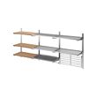 KUNGSFORS - Susp rail/shlf/dish dra/rail/wll gr, stainless steel/ash