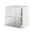 METOD/MAXIMERA - Kab dsr 2dpn/2rndh/1tgh/1lc tgi, putih/Vårsta baja tahan karat, 80x60x80 cm