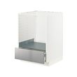 METOD/MAXIMERA - Base cabinet for oven with drawer, white/Vårsta stainless steel, 60x60x80 cm