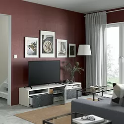 BESTÅ - Meja TV dengan laci dan pintu