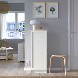 BILLY/OXBERG - Bookcase with door, white, 40x30x106 cm