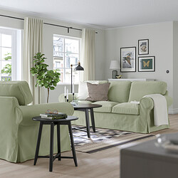 EKTORP - 3-seat sofa, Hakebo grey-green