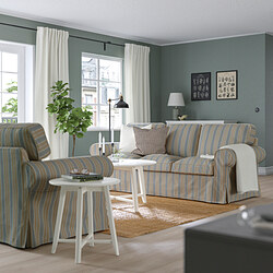 EKTORP - 3-seat sofa, Karlshov beige/multicolour
