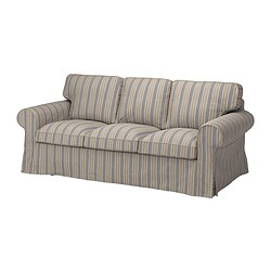 EKTORP - Sarung untuk sofa 3 dudukan, Karlshov krem/warnawarni