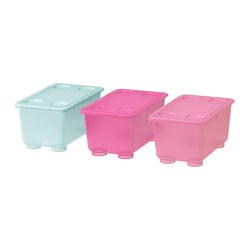 GLIS - Box with lid, pink/turquoise, 17x10 cm